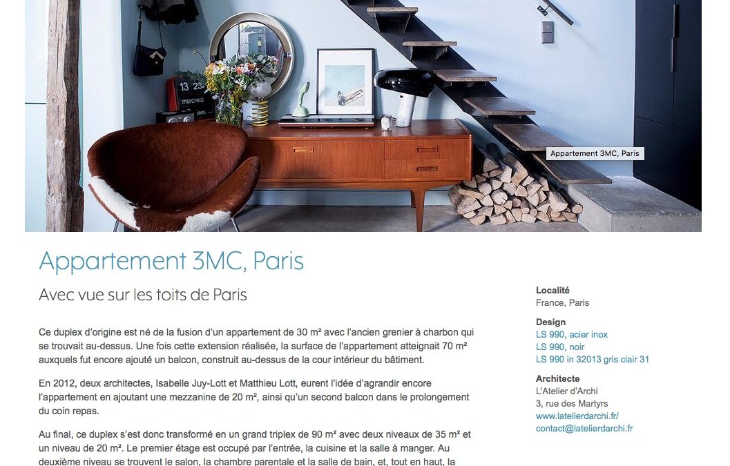 JUNG en référence sur leur site
